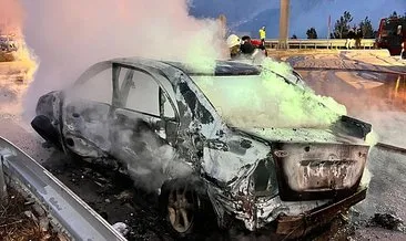 Kaza yapan araç alev aldı: Otomobilden çıkamayan sürücü böyle kurtarıldı #amasya