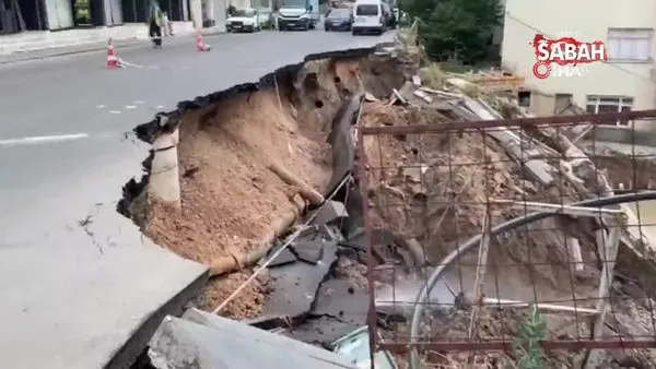 Ankara'da bir inşaatın istinat duvarı çöktü | Video