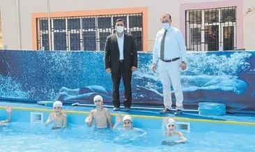 5 okula portatıf havuz kuruldu
