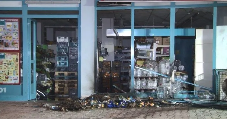 Arnavutköy’de markete EYP atıldı! Yangın çıktı market hasar gördü