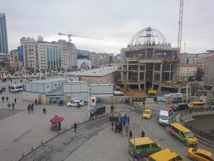 Taksim Camii'nin ana kubbesinin yapımına start verildi