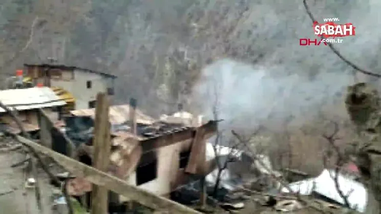 Artvin'deki yangın dehşetinin boyutu, gün ağarınca ortaya çıktı; 12 ev yandı