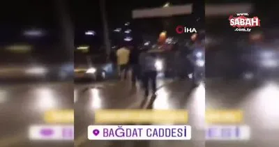 İstanbul Bağdat Caddesi’nde Galatasaray taraftarına Fenerbahçe taraftarlarından şişeli, kemerli saldırı