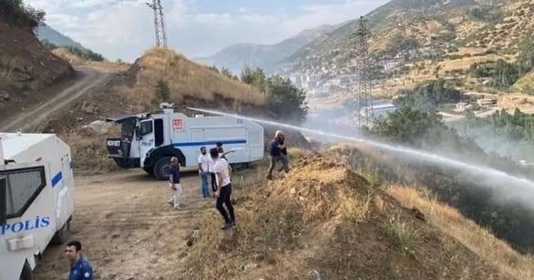 Yangına TOMA müdahale etti