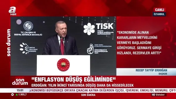 Başkan Erdoğan TİSK Ortak Paylaşım Forumu'nda konuştu | Video
