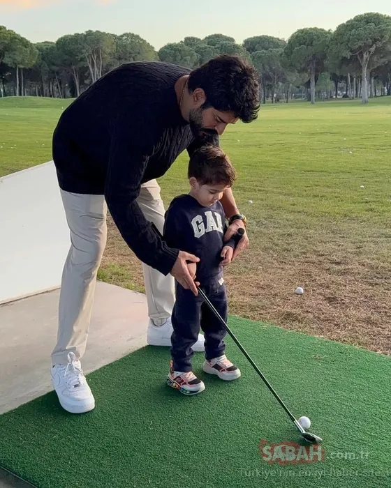 Burak Özçivit ve Fahriye Evcen’in minik oğulları Karan da golfte çok yetenekli! Paylaşımına yorum yağdı!