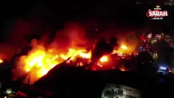 Geceyi aydınlatan yangın 8 saat sonra kontrol altına alındı | Video
