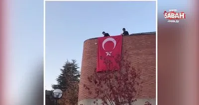 ODTÜ’de öğrenciler Türk devletine katil denilen afişi indirerek yerine Türk bayrağı astı | Video