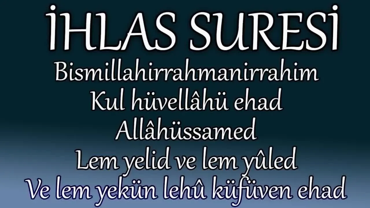 ihlas suresi dinle oku meali