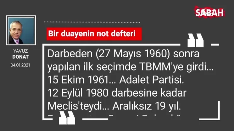 Yavuz Donat 'Bir duayenin not defteri'