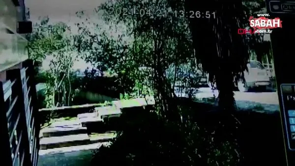 İstanbul Bakırköy'de cipin binanın bahçesine düştüğü anlar kamerada