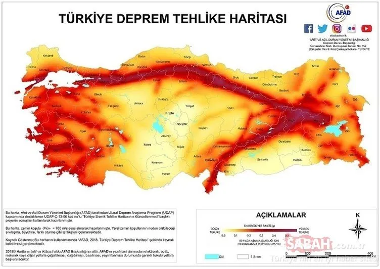 TIKLA ÖĞREN! Türkiye deprem risk haritası 2020 ile AFAD ve MTA fay hattı sorgulama! e-Devlet ile evimin altından fay hattı var mı, geçiyor mu?