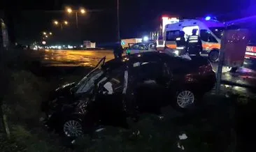 Edirne'de korkunç kaza! TIR ile otomobil çarpıştı: 5 yaralı #edirne