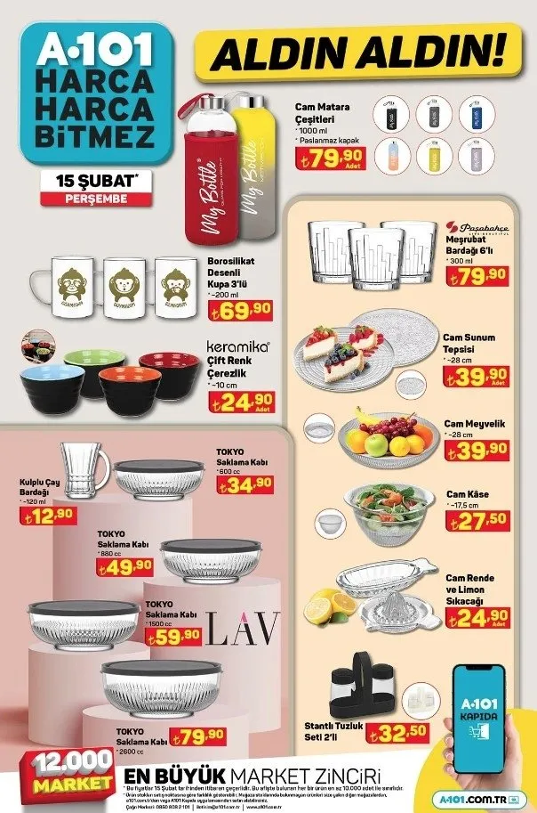 A101 AKTÜEL KATALOG 15 Şubat Perşembe raflarda! Overlok makinesi, maşa, blender... Haftanın A101 aktüel ürünler indirimleri