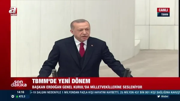 Son dakika: Cumhurbaşkanı Erdoğan'dan TBMM'de 27'nci dönem 4'üncü yasama yılı açılışında flaş açıklamalar | Video