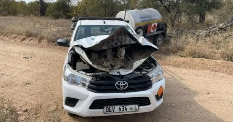 Güney Afrika’da vahşi fil arabayı böyle parçaladı! O anlar kamerada