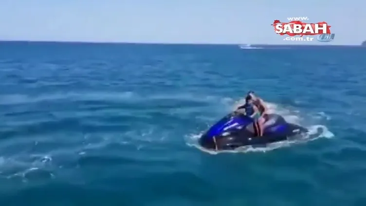 Jet-ski denizde bomba gibi patladı