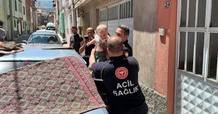 Yer Kütahya: Otomobilde kilitli kalan 13 aylık bebeği itfaiye kurtardı