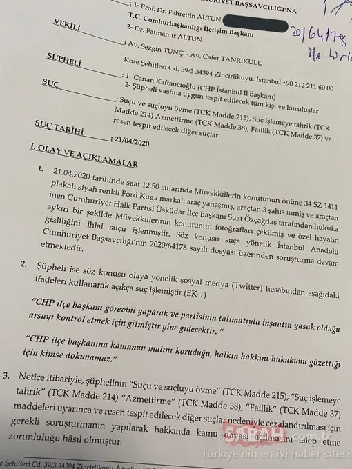 CHP’li Canan Kaftancıoğlu istedi, İstanbul Barosu harekete geçti!