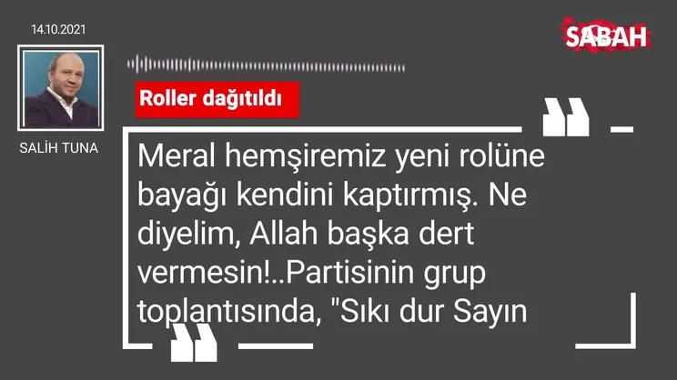 Salih Tuna | Roller dağıtıldı