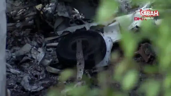 Bursa'da tek motorlu uçak evlerin arasına düştü! Ölen pilotların kimlikleri belli oldu | Video
