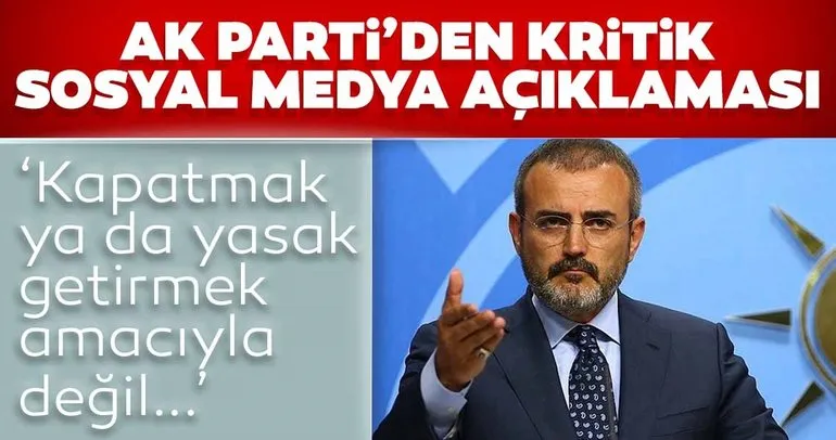Son dakika: AK Parti Genel Başkan Yardımcısı Ünal’dan sosyal medya düzenlemesi açıklaması