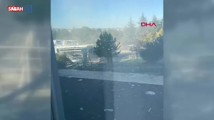 ANKARA'daki TUSAŞ tesislerine terör saldırısı anı kamerada! Şehit ve yaralılar var