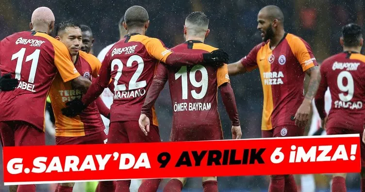 Galatasaray’da 9 ayrılık 6 imza!