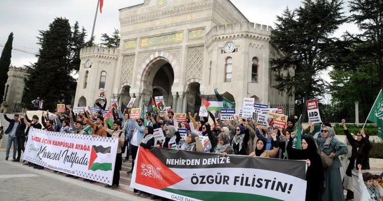 ABD’de Gazze için direnen öğrencilere İstanbul Üniversitesi öğrencilerden destek