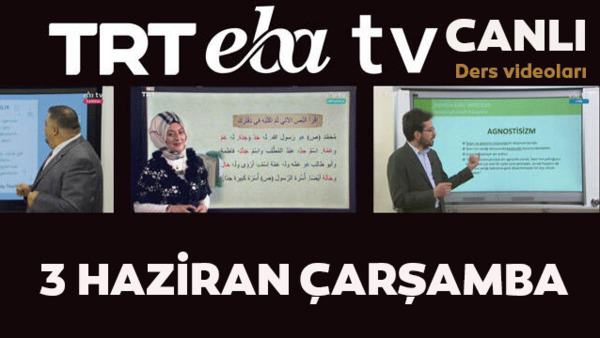 TRT EBA TV izle! (3 Haziran 2020 Çarşamba) 'Uzaktan Eğitim' Ortaokul, İlkokul, Lise kanalları canlı yayın | Video