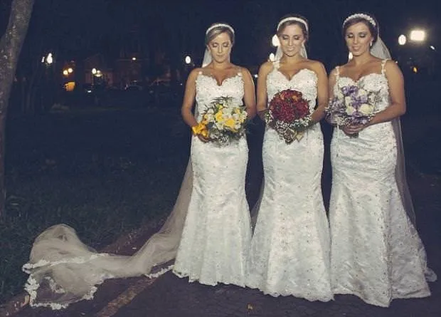 Brezilyalı üçüzlere toplu düğün