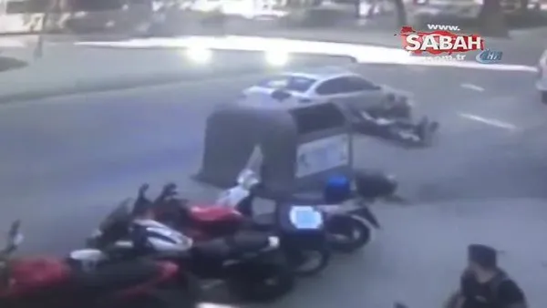İstanbul’da motosikletlinin ölümden döndüğü an kamerada