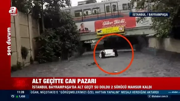 SON DAKİKA: İstanbul'da sel dehşeti kamerada! Alt geçitte ölüm kalım mücadelesi...