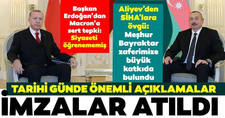 SON DAKİKA HABERİ - Başkan Erdoğan ve Aliyev'in görüşmesinin ardından anlaşmalar imzalandı! Başkan Erdoğan ve Aliyev'den flaş açıklamalar