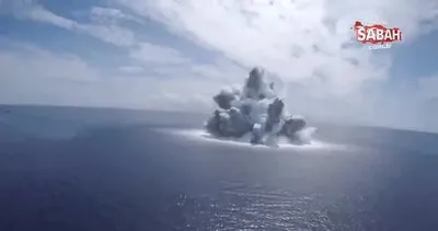 ABD Donanması’ndan 18 tonluk bomba ile test! Patlama ve deprem anı kamerada | Video