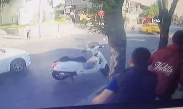 İstanbul Etiler’de motosikletli kurye aniden dönüş yapan taksiye çarpıp takla attı