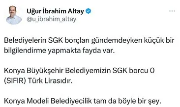 Konya Büyükşehir Belediyesi'nin SGK borcu sıfır #ankara