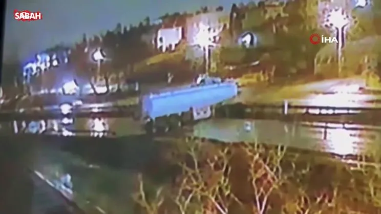 Büyükçekmece Güzelce E-5’te tır kazası kamerada | Video