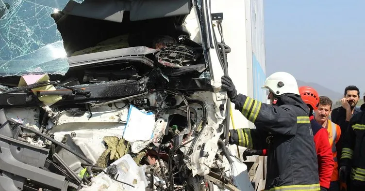 TEM’de TIR’a çarpan kamyonun sürücüsü öldü