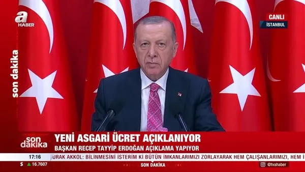 SON DAKİKA: Başkan Erdoğan yeni asgari ücreti açıkladı! Yeni asgari ücret 5.500 TL oldu!