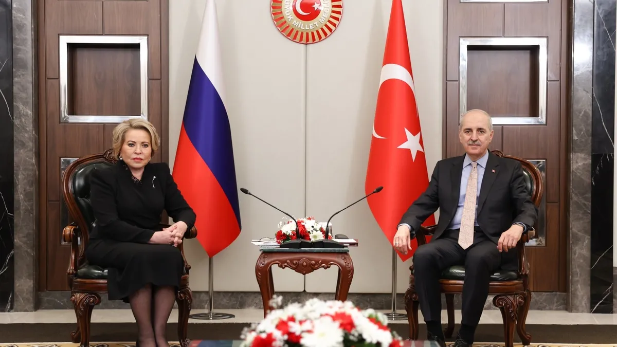 TBMM Başkanı Numan Kurtulmuş, Rusya Federasyon Konseyi Başkanı Matviyenko ile görüştü TBMM Başkanı Numan Kurtulmuş, Rusya Federasyon Konseyi Başkanı Matviyenko ile görüştü