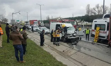 E-5 karayolu Hadımköy-Avcılar istikametinde sıkışmalı kaza