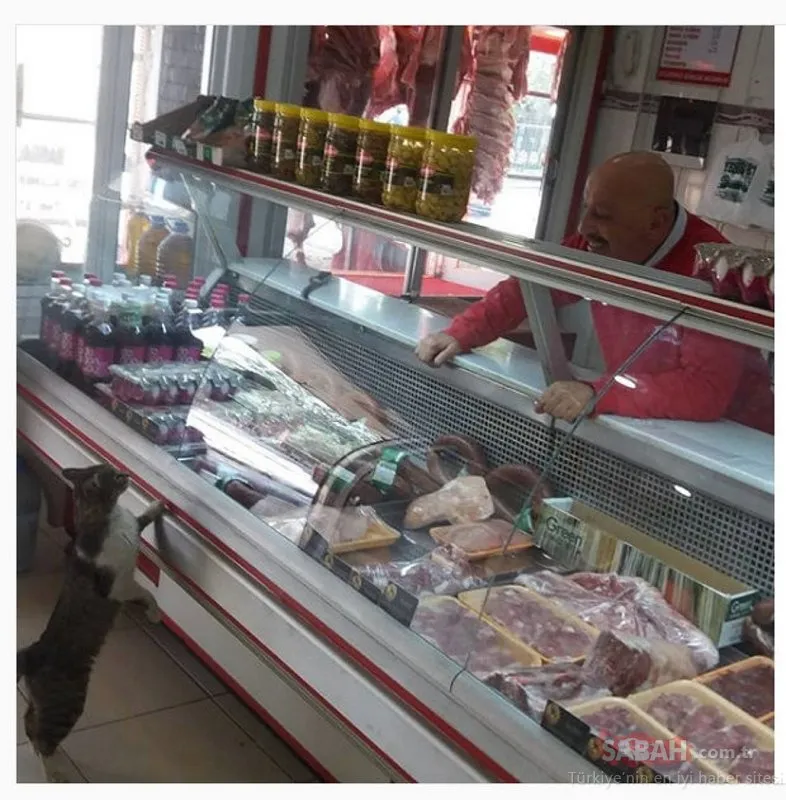 Manisa�nın Turgutlu ilçesinde bir kasaptan et istediği anların yer
