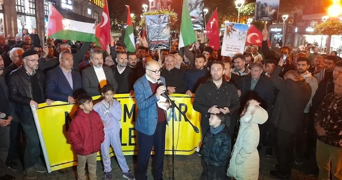 İsrail’in Filistin’deki katliamını protesto için Trabzon’da, süresiz direniş nöbeti başladı