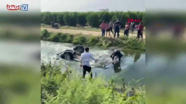 Adana'da, sulama kanalına düşen kamyonette baba ve 2 kızı hayatını kaybetti | Video