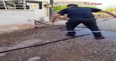 Evin su kanalına giren yılanı itfaiye çıkardı | Video