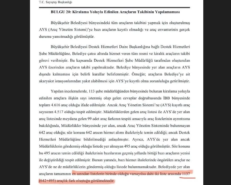 SON DAKİKA | Sayıştay raporu Ekrem İmamoğlu’nun usulsüzlüğünü ortaya çıkardı! İBB’de bin 137 araç kayıp