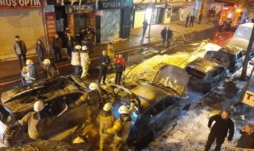 İstanbul Fatih’te 4 araç yandı