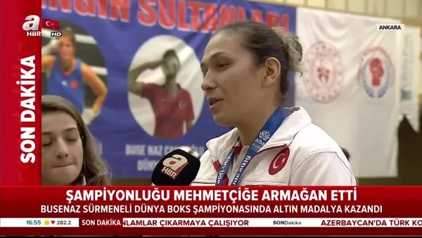 Dünya boks şampiyonasında altın madalya kazanan Busenaz Sürmeneli Şampiyonluğu Mehmetçiğe armağan etti