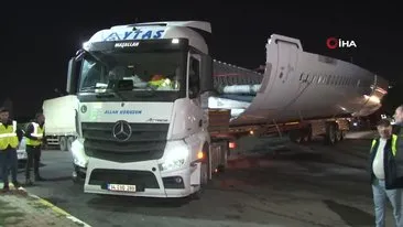 İstanbul Hadımköy’de bekleyen hurda uçaklar TEM Otoyolu ile limana taşındı